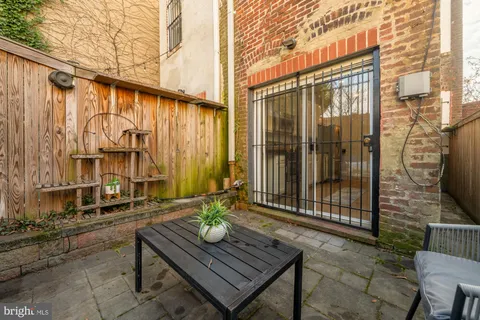 a view of back yard from a patio