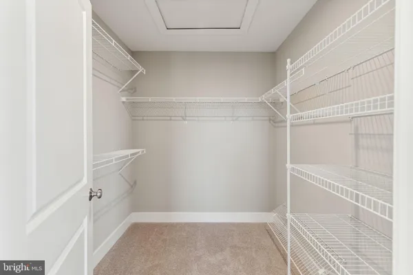 a view of an empty walk in closet