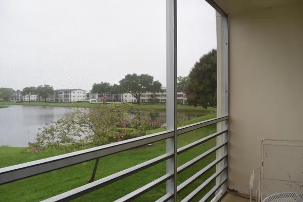 a view of a lake from a window