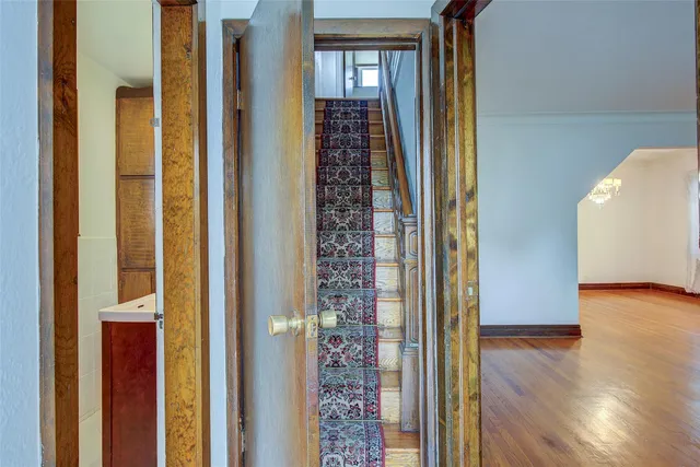a view of entryway with wooden floor