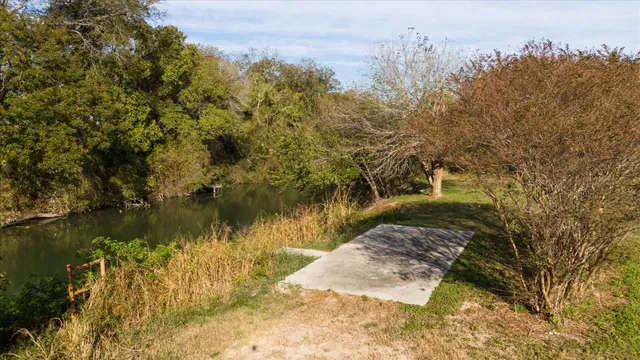 a view of a lake with houses