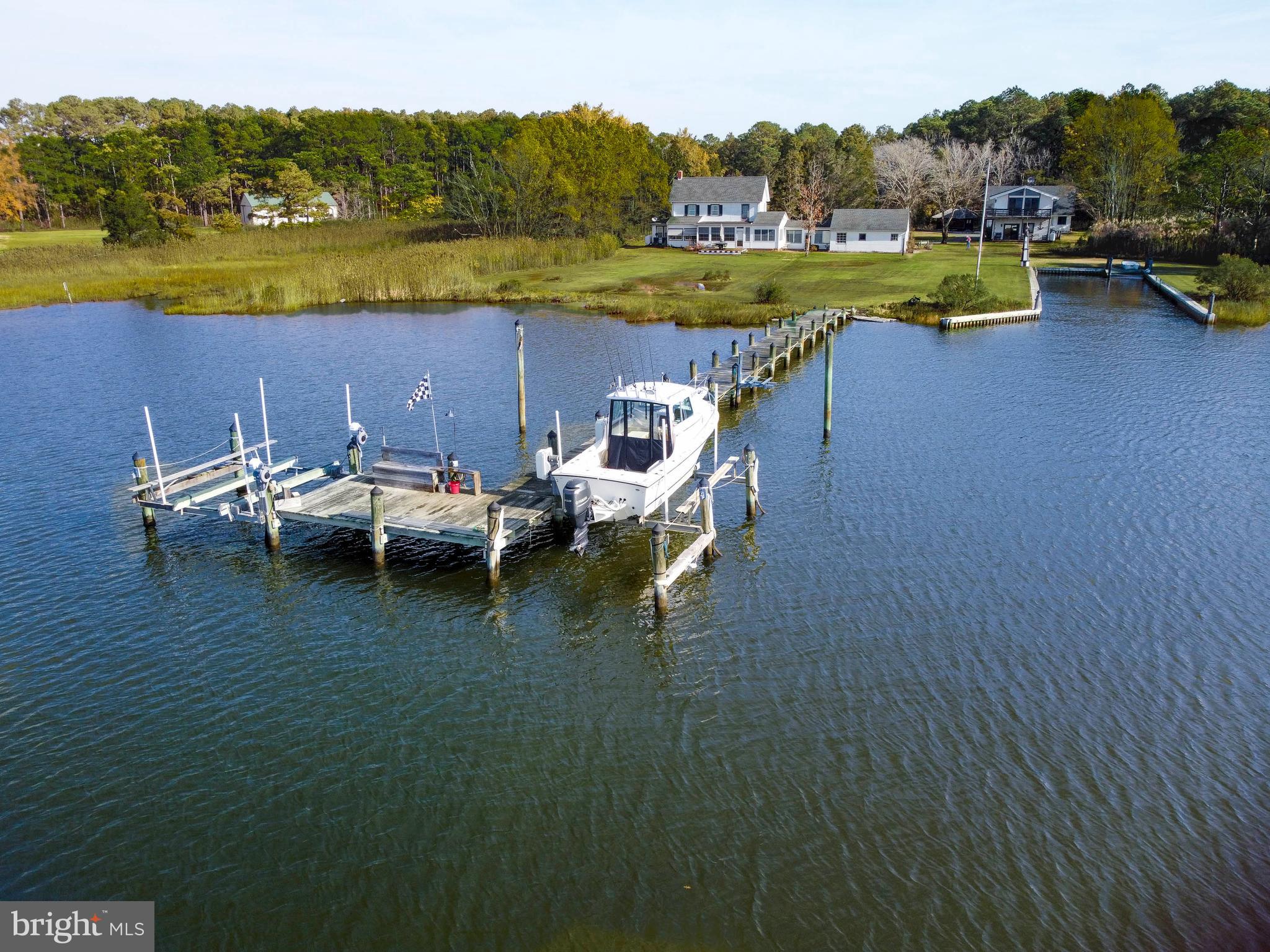1308 Town Point Road Cambridge, MD 21613 - Photo 3 of 59 Aerial of the Pier and one boat