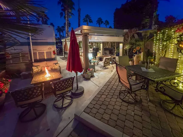 a outdoor space with furniture