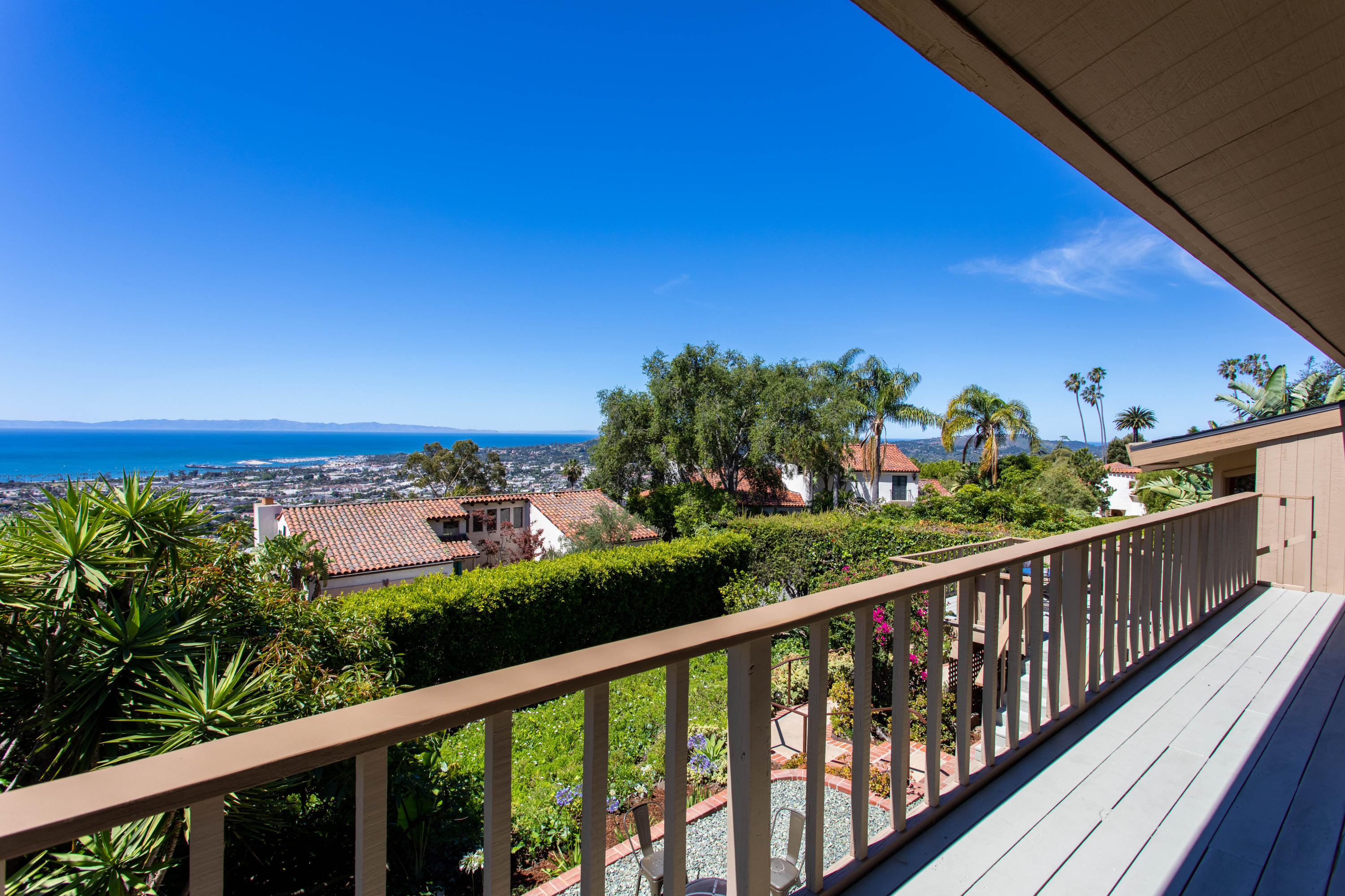 624 Las Alturas Road Santa Barbara, CA 93103 - Photo 15 of 40 a view of a balcony with wooden fence