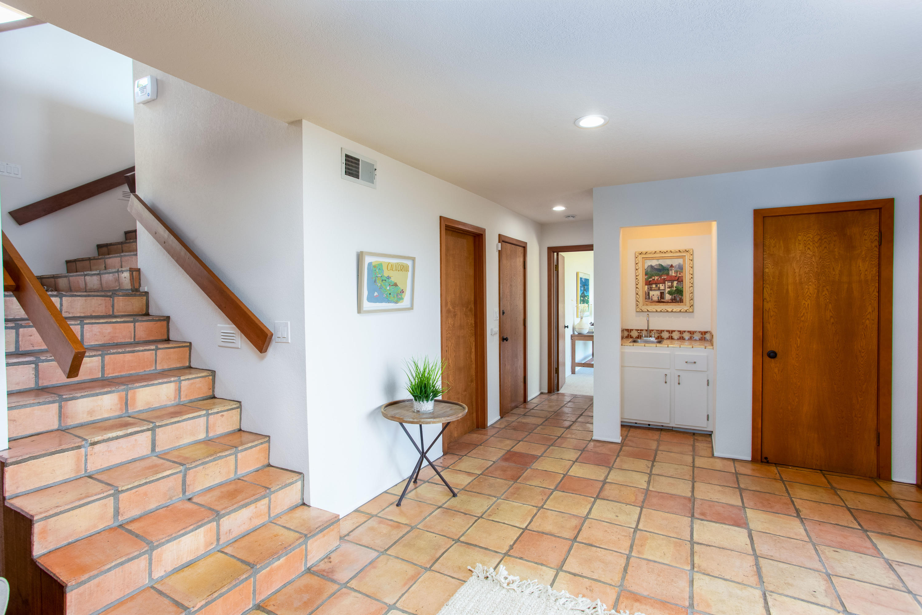624 Las Alturas Road Santa Barbara, CA 93103 - Photo 22 of 40 a view of an entryway with stairs