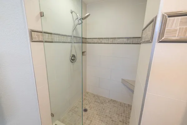 a bathroom with a shower