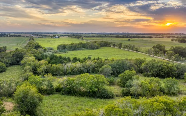 a view of a lake with a houses