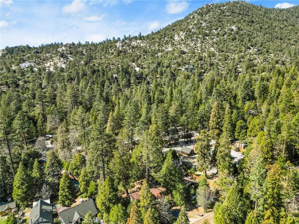 a view of a large yard with lots of green space