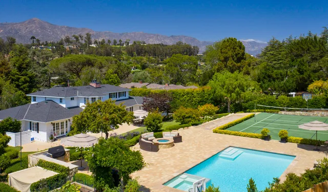 an aerial view of a house