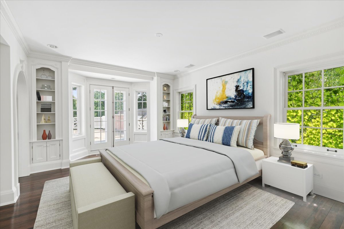 126 Hazel Avenue Glencoe, IL 60022 - Photo 20 of 44 a bedroom with a large bed and a large window