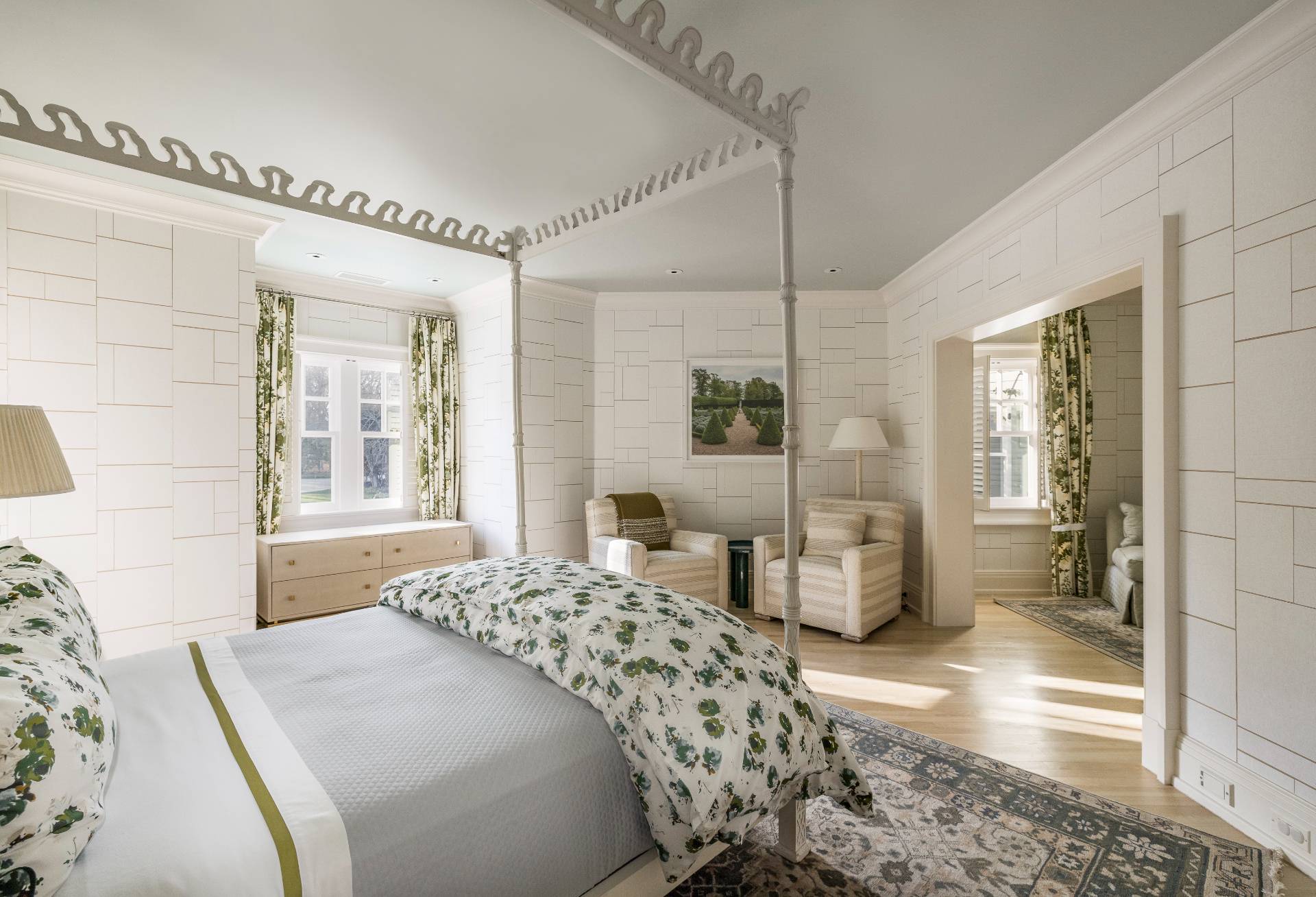 38 Mathews Road Wainscott, NY 11975 - Photo 38 of 48 a bedroom with a bed and wooden floor