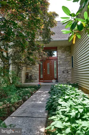 a view of a pathway both side of house