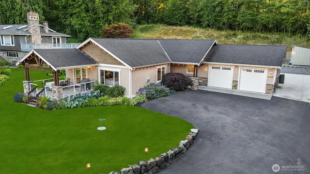 an aerial view of a house