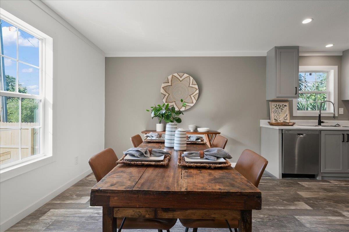 3500 Atcheson Street St. Augustine, FL 32084 - Photo 10 of 29 Dining space with recessed lighting and dark wood-type flooring