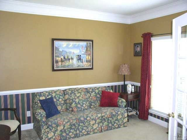 Elegant Living Room with French Doors would make a great Office