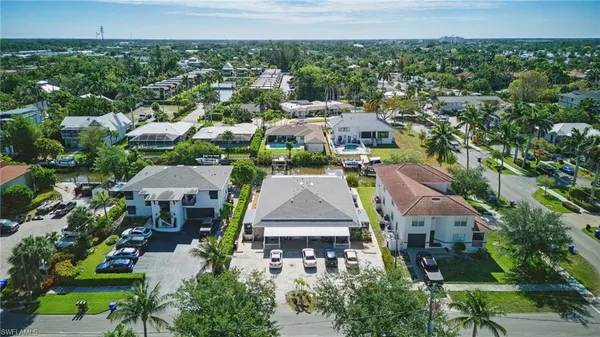 an aerial view of multiple houses