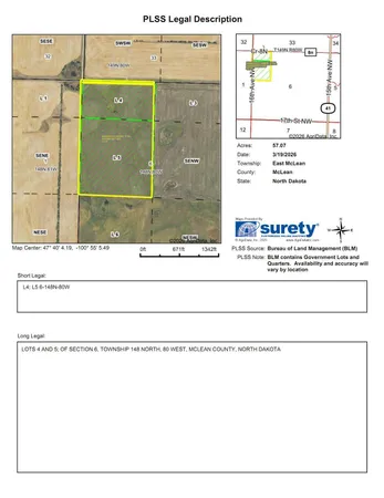 $1 | 18 St Nw Parcel 4 Turtle Lake, Turtle Lake, ND 58575