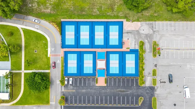 an aerial view of a city with lots of residential buildings