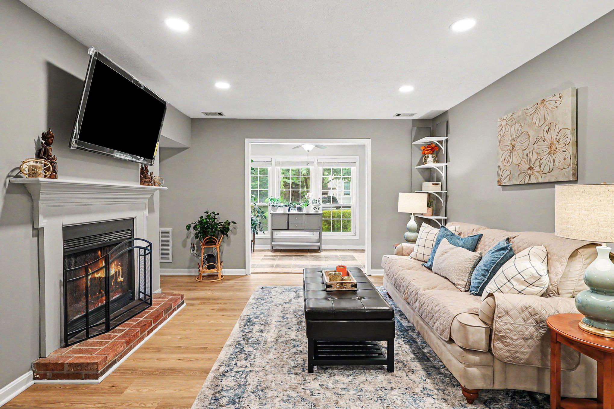 Cozy fireplace