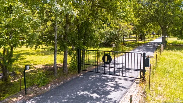 a view of a wrought iron fence