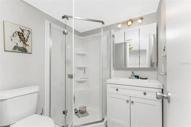 a bathroom with a sink mirror vanity and toilet