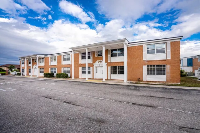 front view of a building with a street