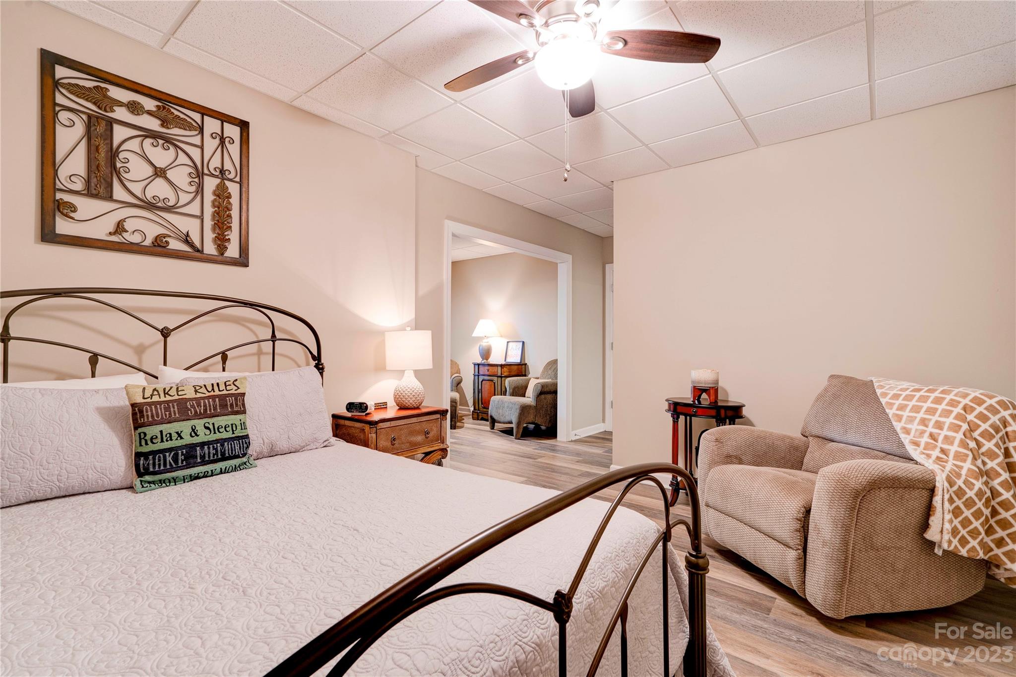 154 Harbor Point Drive Cherryville, NC 28021 - Photo 27 of 40 a bedroom with a bed and ceiling fan