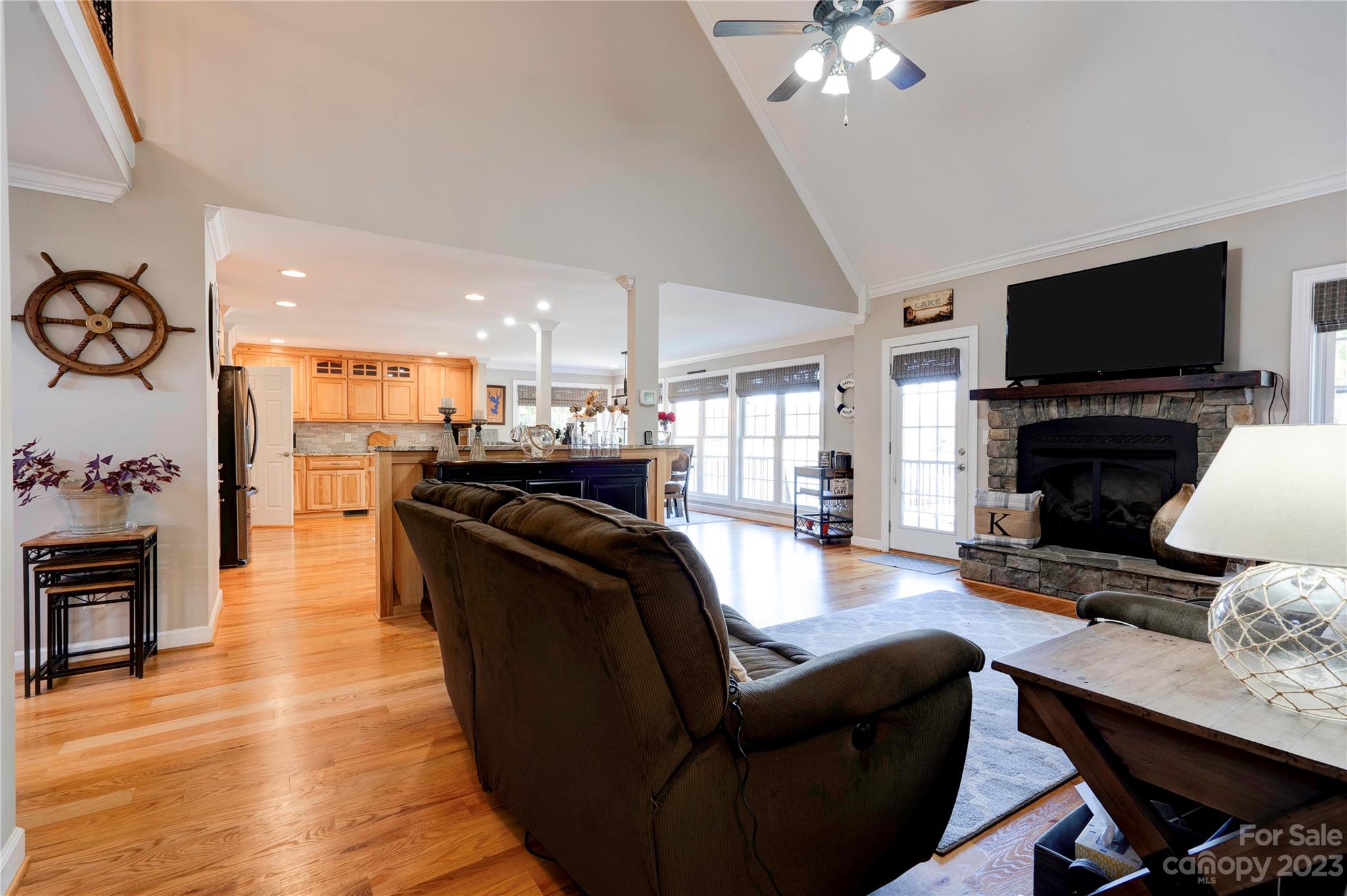 154 Harbor Point Drive Cherryville, NC 28021 - Photo 8 of 40 a living room with furniture and a flat screen tv