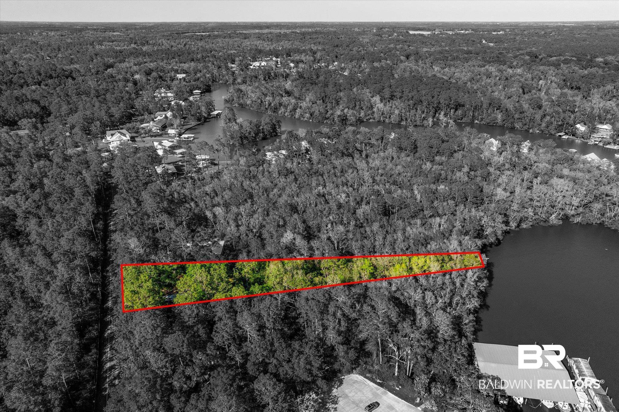 16620 Ferry Road Fairhope, AL 36532 - Photo 12 of 28 Bird's eye view featuring a wooded view and a water view