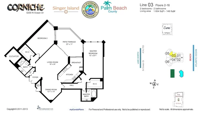 $9,500 | 5200 North Ocean Drive, Unit 1503, Singer Island, FL 33404