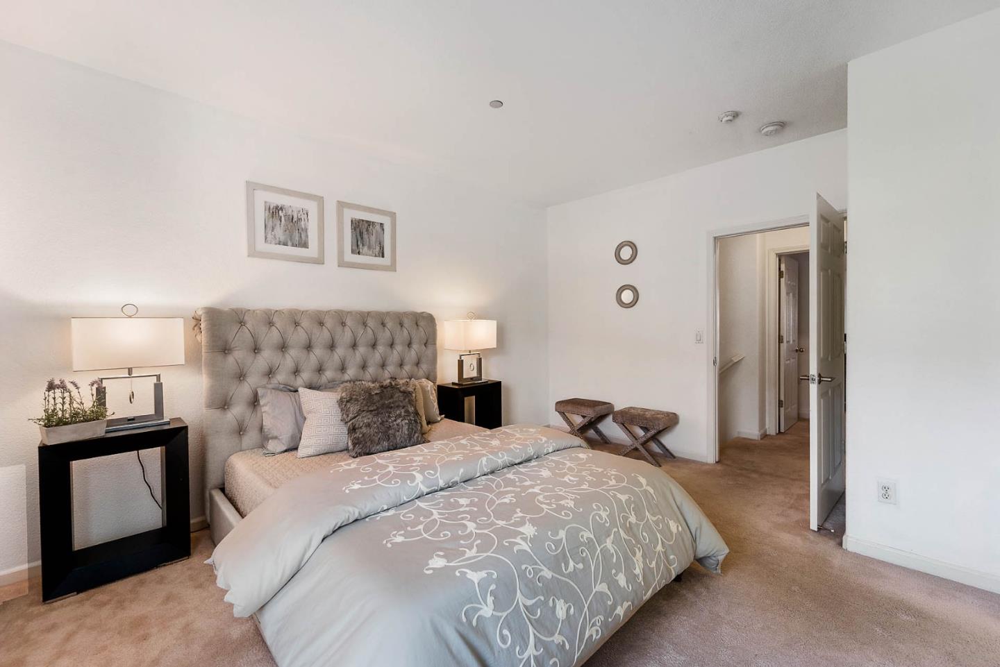 43 Rain Walk Milpitas, CA 95035 - Photo 17 of 48 a bedroom with a bed and a lamp