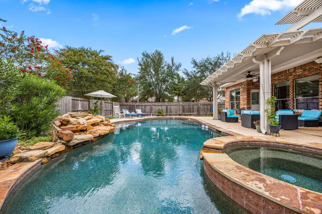 a view of outdoor space yard swimming pool and patio