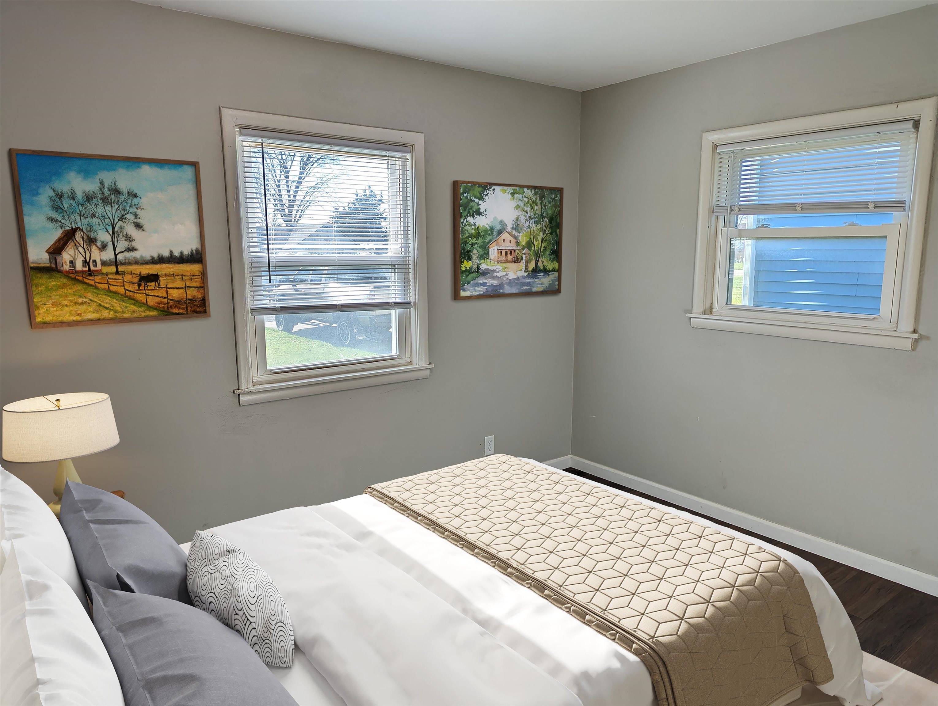 2080 Lancaster Heights Road Freeport, IL 61032 - Photo 10 of 17 a bedroom with a bed and wooden floor