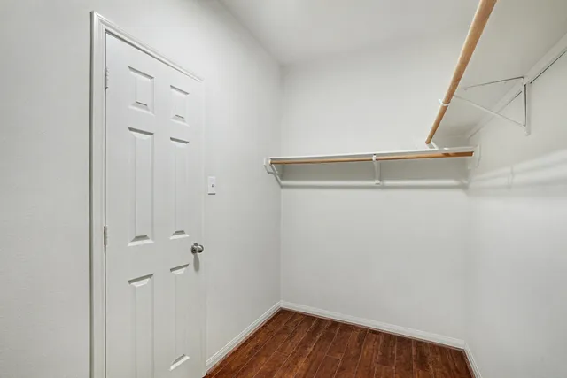 a view of small space with racks on the wall