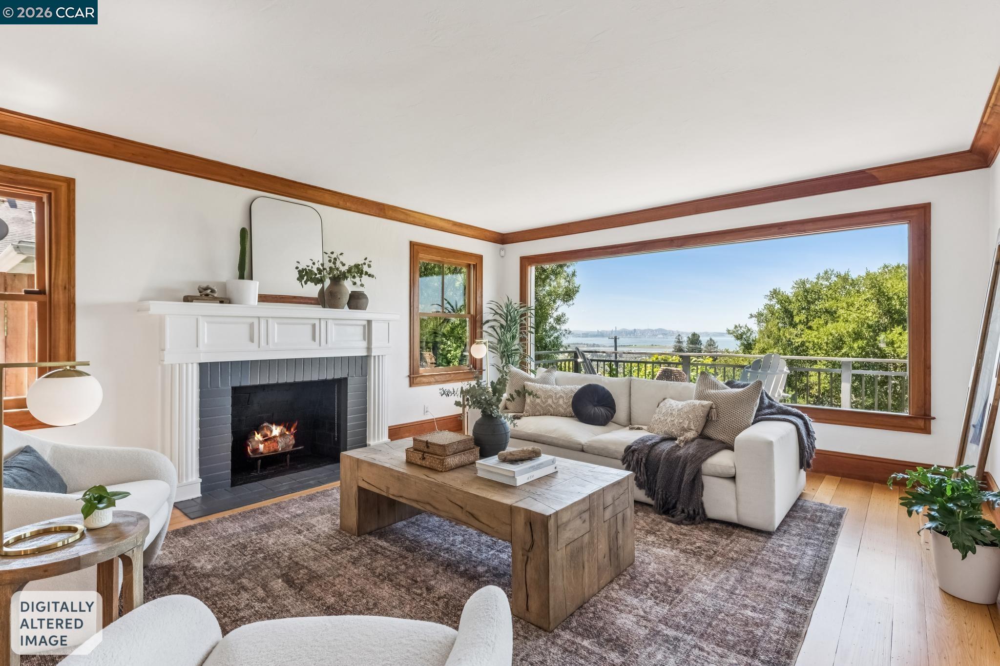 212 Yale Avenue Kensington, CA 94708 - Photo 6 of 70 a living room with furniture potted plant and a fireplace