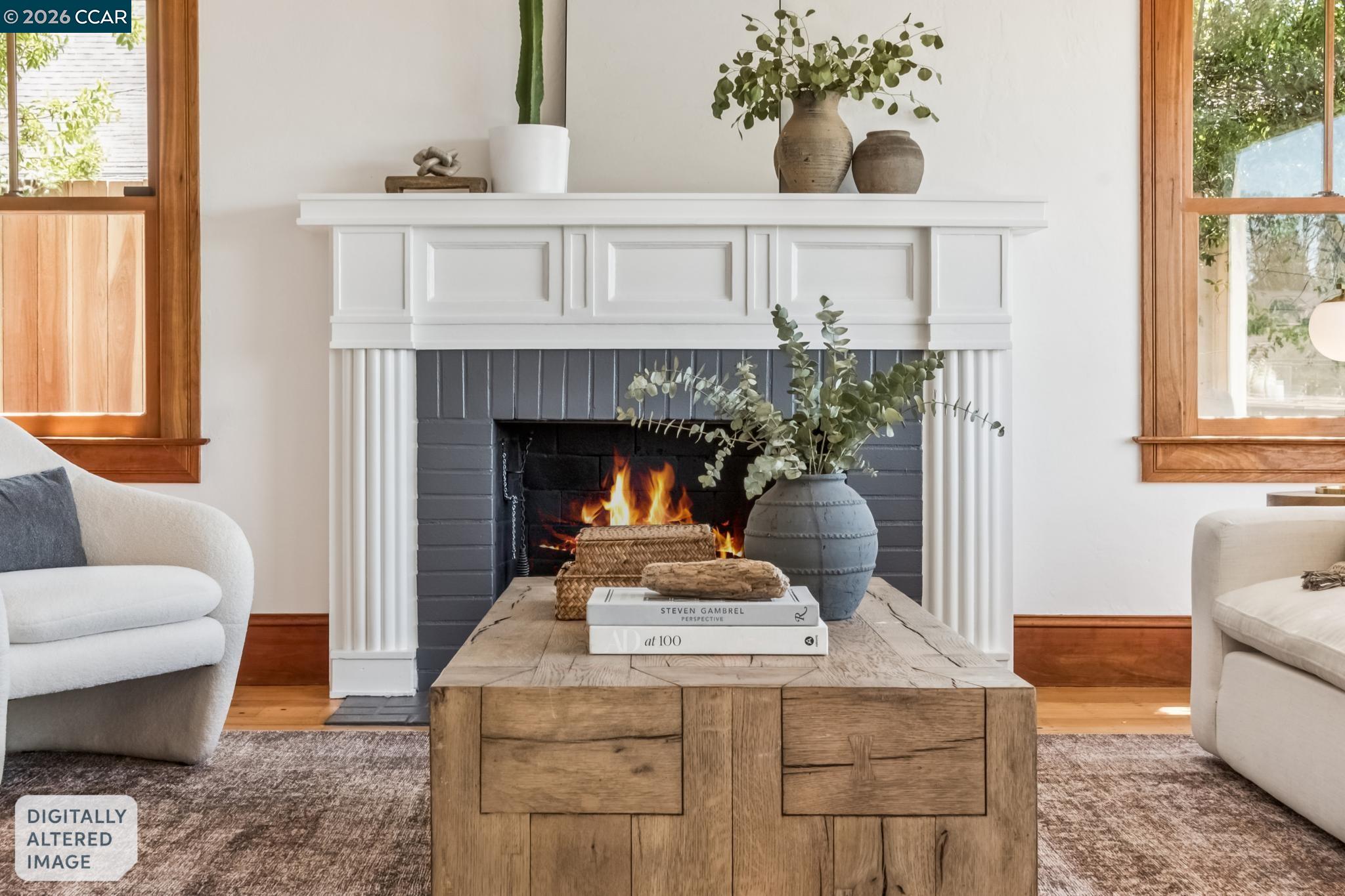 212 Yale Avenue Kensington, CA 94708 - Photo 10 of 70 a living room with furniture and a fireplace