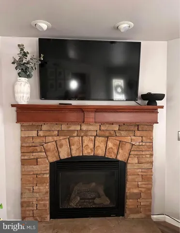 a view of a fireplace