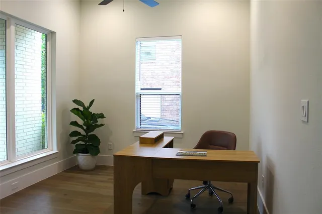 a view of a workspace with a window