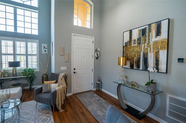 a living room with furniture