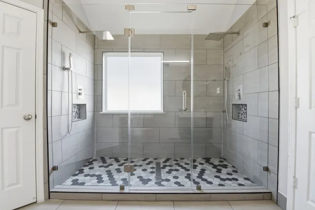 a bathroom with a shower