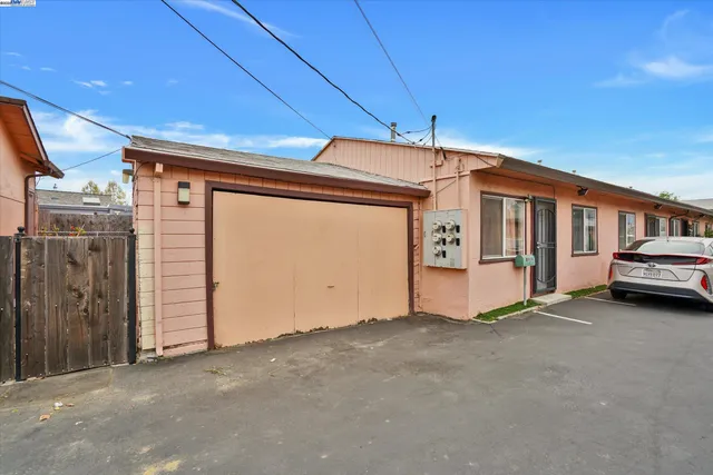 a view of a car garage gate