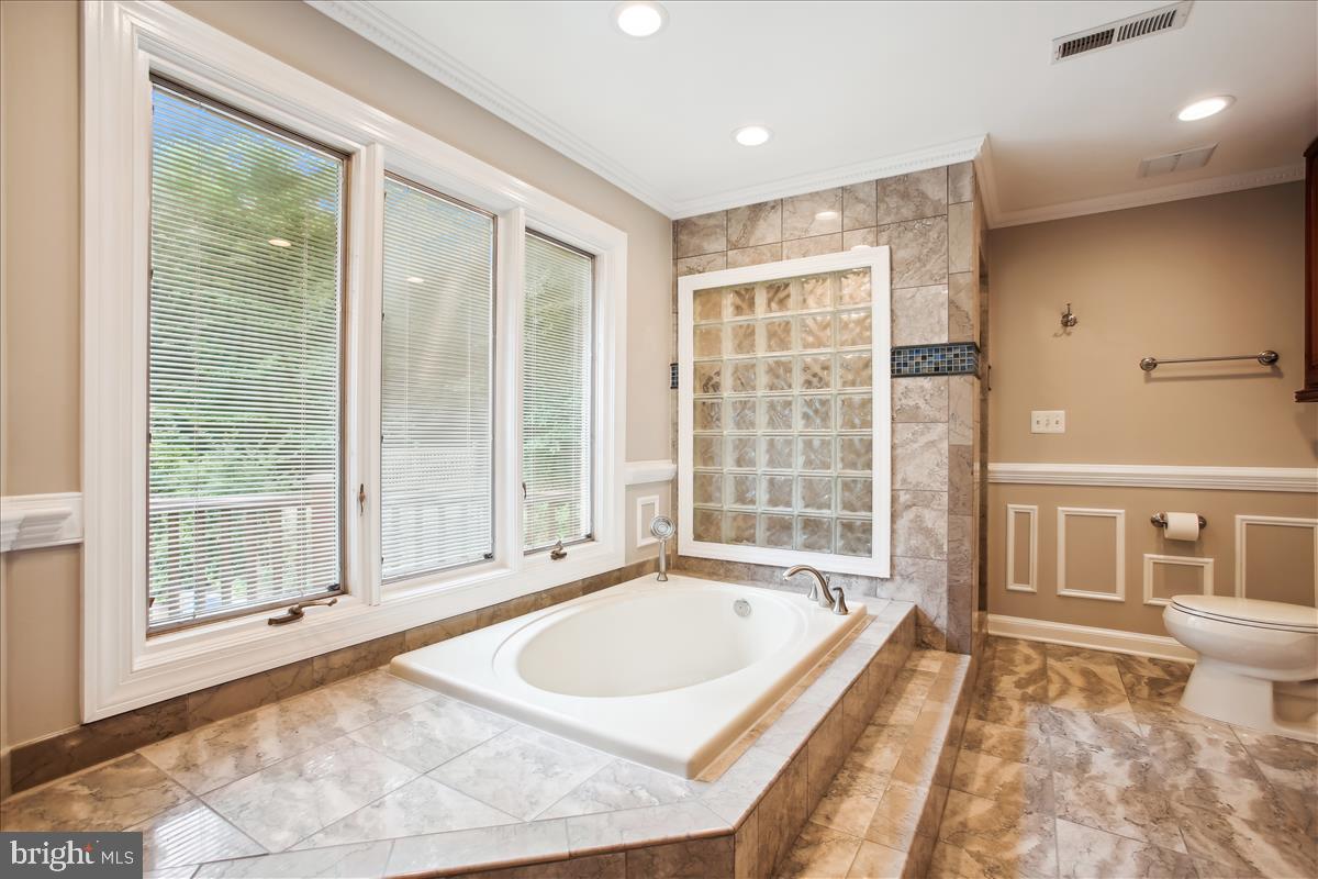 12221 Chapel Road Clifton, VA 20124 - Photo 37 of 93 Soaking Tub with Glass Blocks.