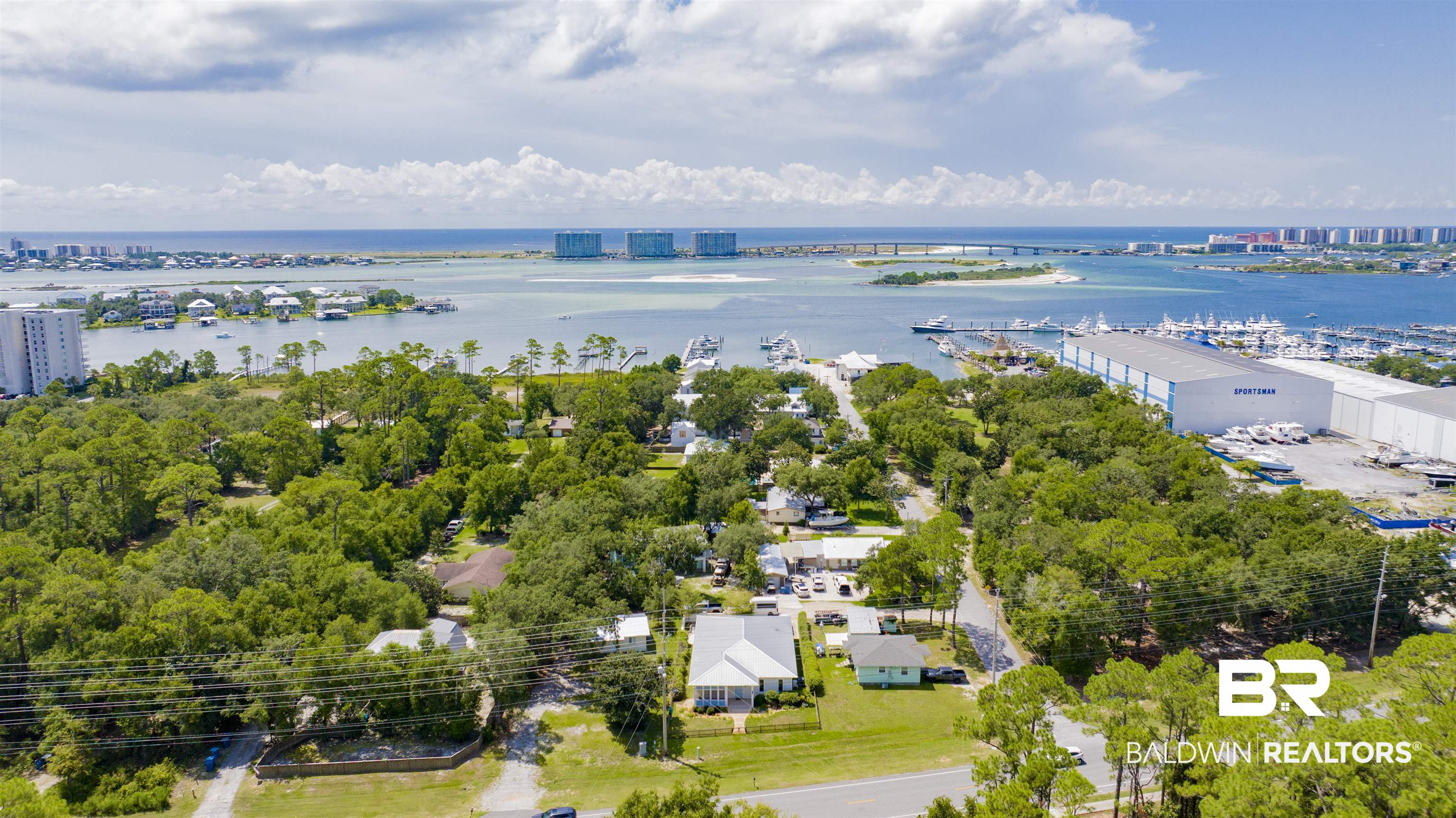 27980 Canal Road Orange Beach, AL 36561 - Photo 40 of 46 Aerial view of a nearby body of water