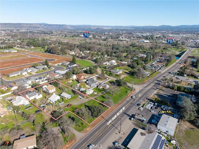 an aerial view of multiple house