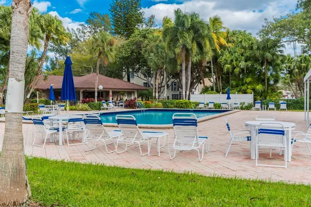 a view of a chair and tables