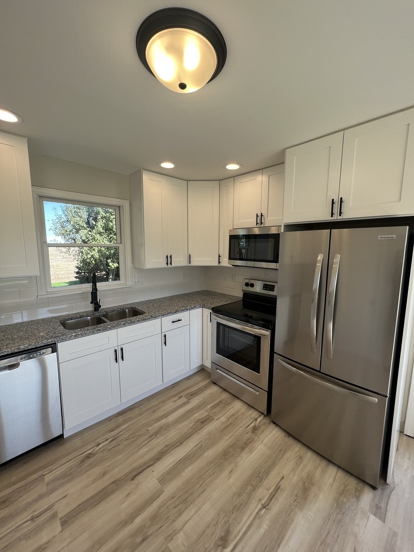 1980 West Grand Ridge Road Mazon, IL 60444 - Photo 6 of 21 a kitchen with granite countertop a refrigerator and a sink