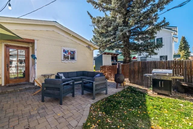 a view of a patio with a chairs in patio