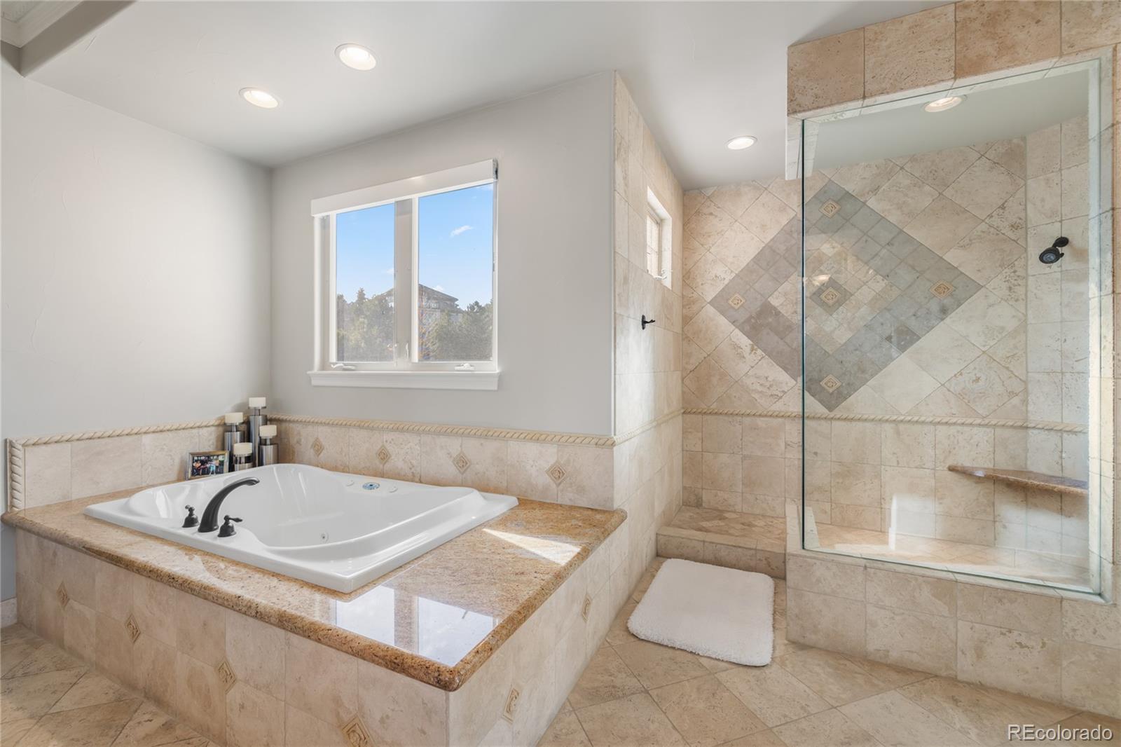 8751 Crooked Stick Place Lone Tree, CO 80124 - Photo 37 of 50 a bathroom with a tub a sink and a shower