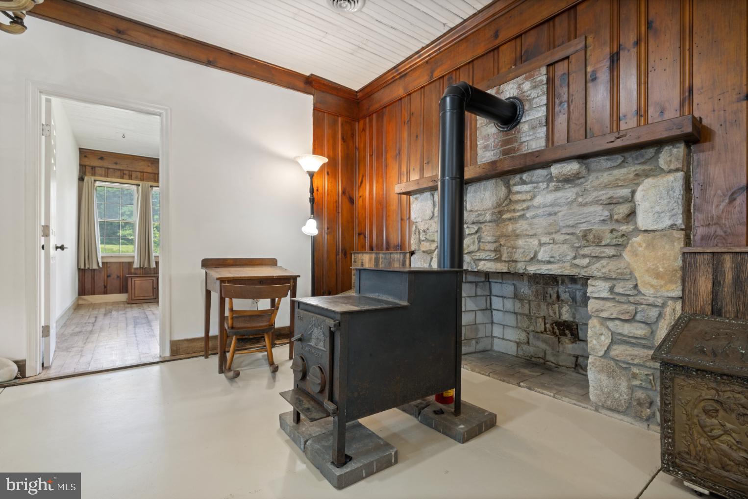 22540 Blue Ridge Mountain Road Paris, VA 20130 - Photo 12 of 42 With fieldstone fireplace and wood stove.
