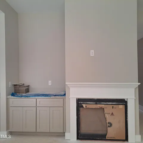 a close view of fireplace